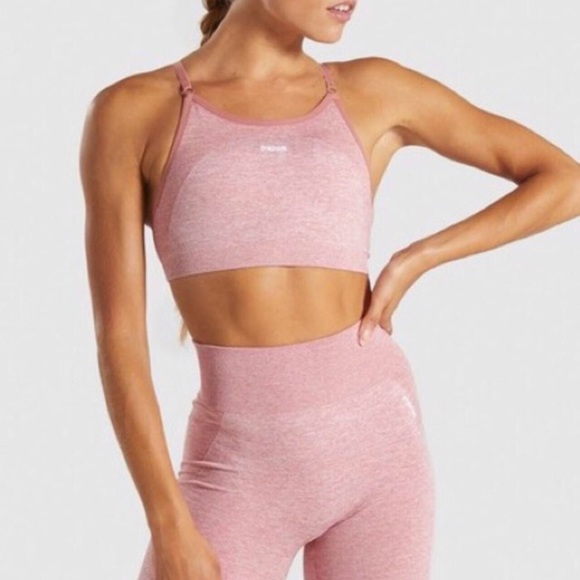 Gymshark Pink White Flex Strappy Bra - Picture 4 of 4